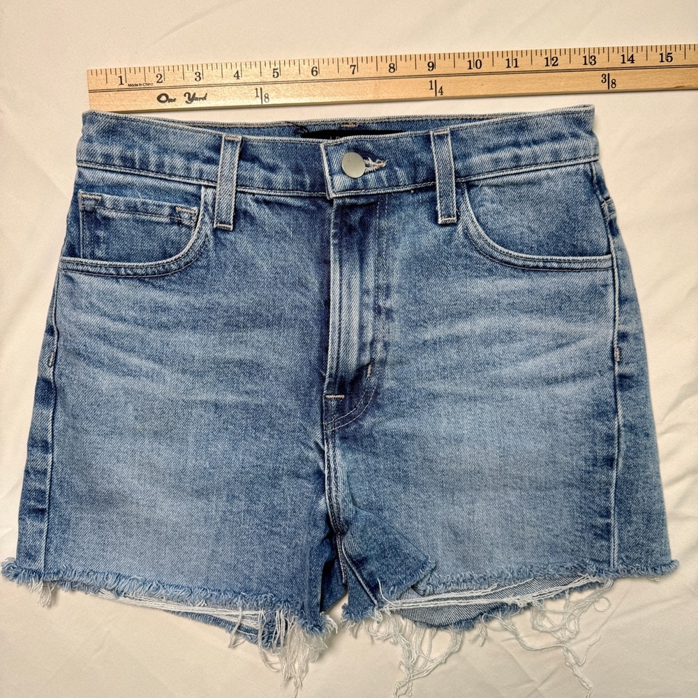 J Brand Jules Short Size 25 Light Wash Raw Hem High Rise Denim Shorts